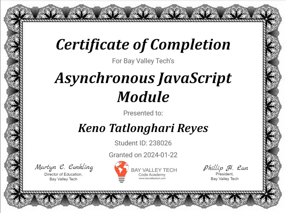 Async JavaScript Certification