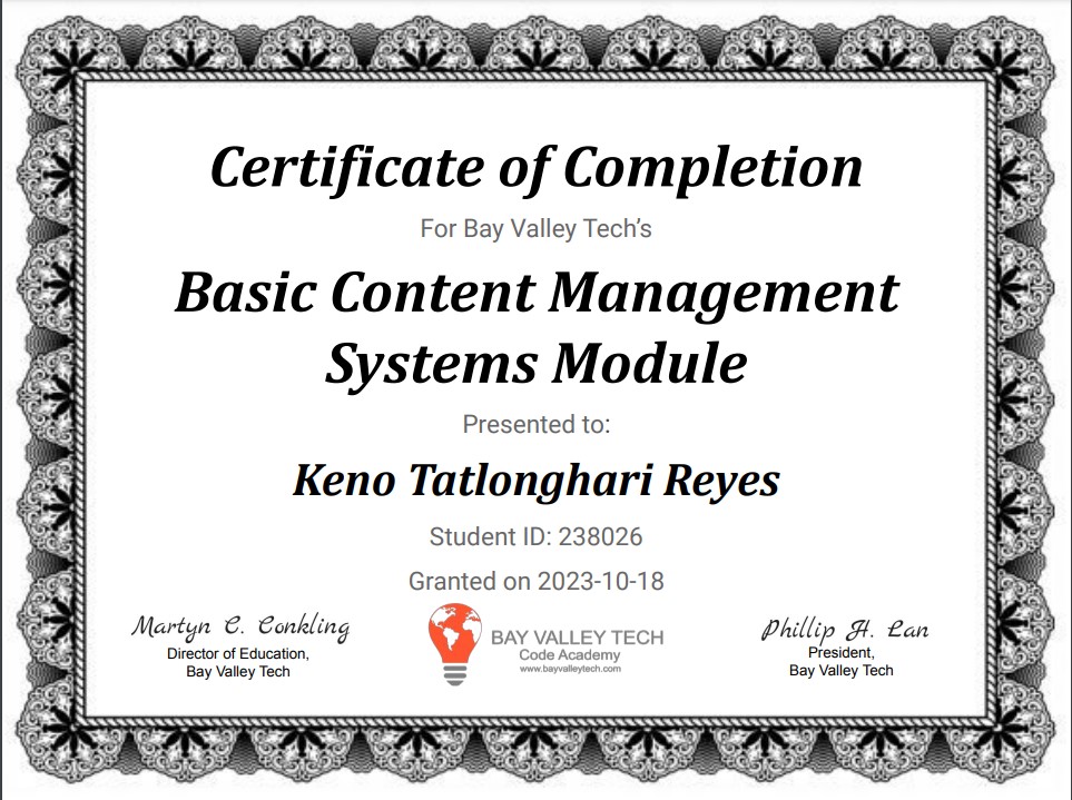 Content Management Certification