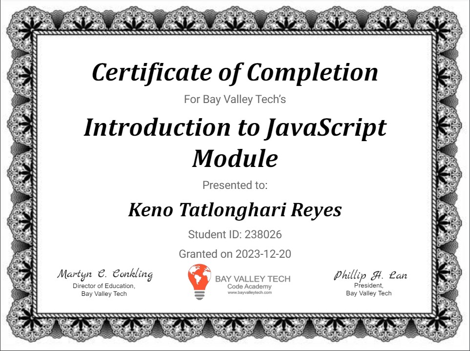 JavaScript Certification