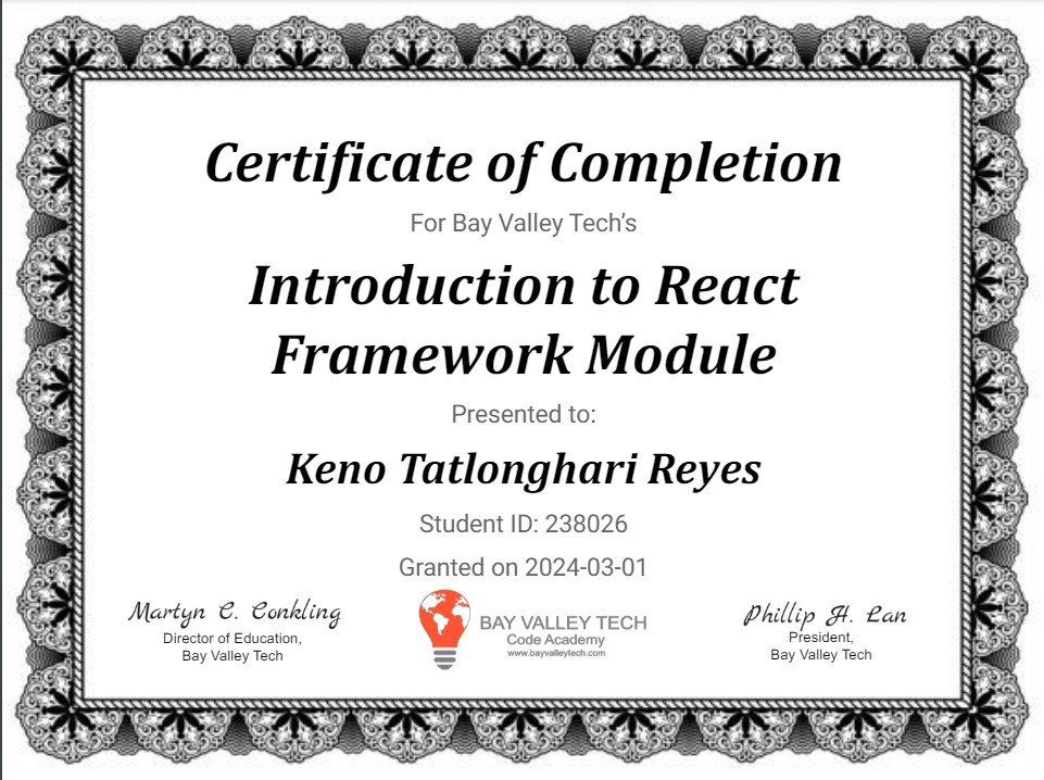 ReactJS Certification